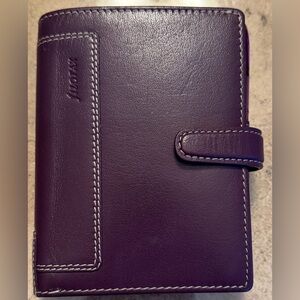 Filofax Holborn Leather Organizer in Deep, Rich Purple ~ Pocket Size